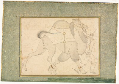 ラクダと花婿、シングルページイラスト、1545-1576年頃。 作： Shaykh Muhammad