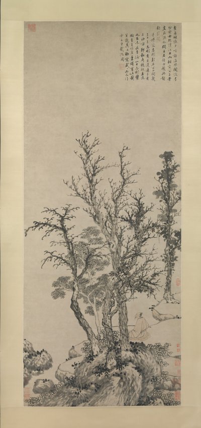 1475年のオータムウッドのサイレントアングラー。 作： Shen Zhou