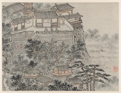蘇州、虎丘十二景。五賢人台」1490年以降。 作： Shen Zhou