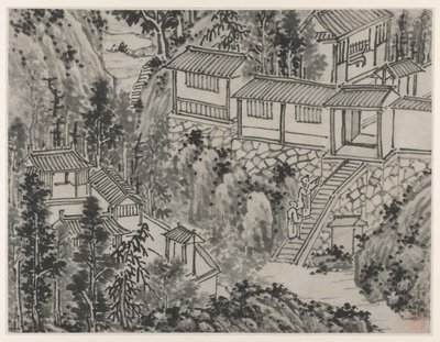 1490年後の蘇州虎丘12景：パインリトリート 作： Shen Zhou