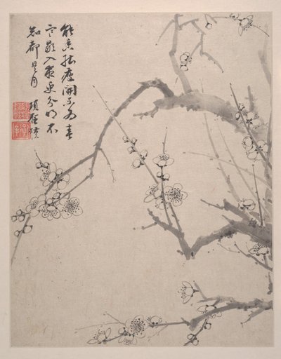 風景、花と鳥、1639年（8枚から成るアルバム、紙にインクと彩色） 作： Shengmo Xiang