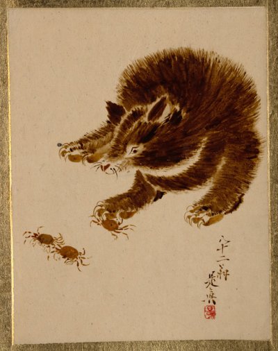 クマとカニ。 作： Shibata Zeshin
