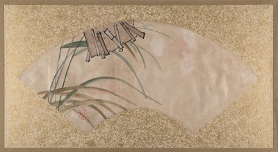 花はピンクと白と葉、クラッパー、19世紀後半。 作： Shibata Zeshin