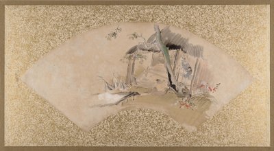 19世紀後半の女性と赤ちゃんのいる家。 作： Shibata Zeshin