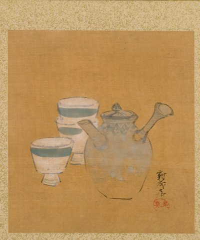 Album of Seasonal Themes：Peasant with Basket、1847のリーフ。 作： Shibata Zeshin