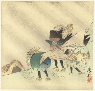 嵐の中の旅人 作： Shibata Zeshin