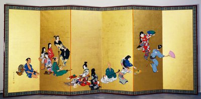 4つのエレガントな娯楽-音楽、囲碁のゲーム 作： Shibata Zeshin