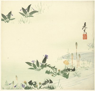 小川の春の花 作： Shibata Zeshin