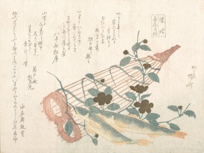 長良川鮎 籠花図 19世紀., 19世紀. 作： Shinsai