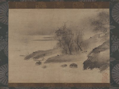 水墨山水図 15世紀～16世紀初頭。 作： Shinso Soami