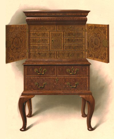 ウォルナットキャビネット、1906 作： Shirley Charles Llewellyn Slocombe
