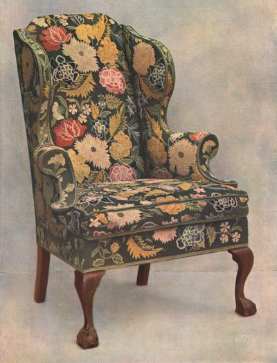 針仕事で覆われたクルミの椅子、1905 作： Shirley Charles Llewellyn Slocombe