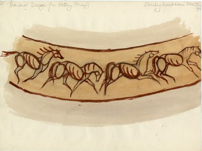 「陶器の動物デザイン」、c1950。 作： Shirley Markham