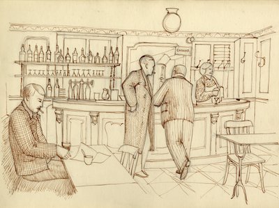 カフェシーン、パリ、フランス、1951年頃。 作： Shirley Markham
