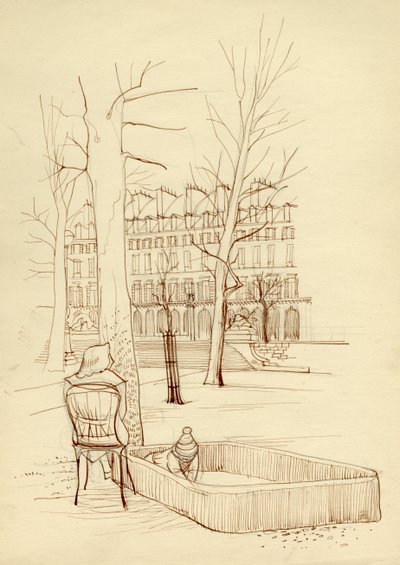 砂場で遊ぶ子供、パリ、フランス、c1951。 作： Shirley Markham