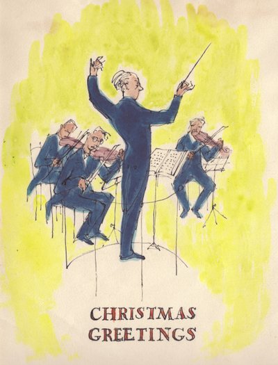 指揮者とオーケストラ、クリスマス カード、1952 年。 作： Shirley Markham