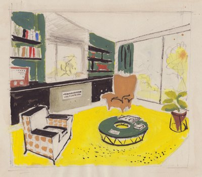 インテリアデザイン、1951年。 作： Shirley Markham