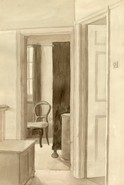 椅子のあるインテリア、c1950。 作： Shirley Markham