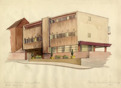 「ハムステッドのモダンな家」、1951 年。 作： Shirley Markham