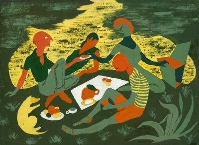 ピクニック、c1950。 作： Shirley Markham