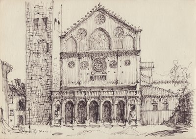 ロマネスク様式の教会、イタリア、c1950。 作： Shirley Markham