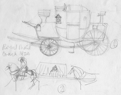 「ロイヤルメールコーチ、1820」、c1950。 作： Shirley Markham