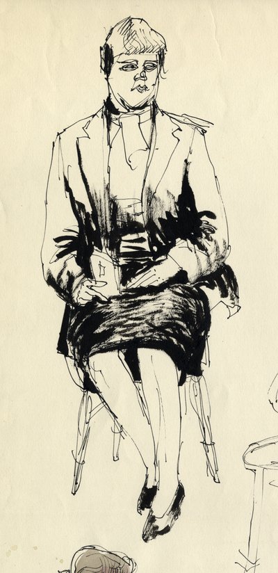 座っている女性、1953 年。 作： Shirley Markham