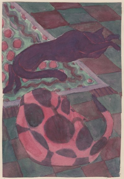 眠っている犬と猫、c1951。 作： Shirley Markham