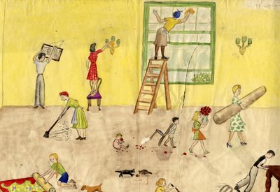 春の大掃除、1944年。 作： Shirley Markham