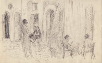 ストリート シーン、イタリア、c1950。 作： Shirley Markham