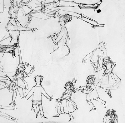 ダンスクラスの勉強、1950年頃。 作： Shirley Markham
