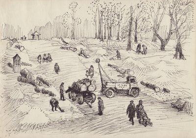 木の伐採、c1950。 作： Shirley Markham
