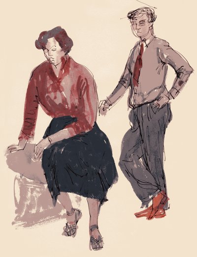 2人の人物、1953年 作： Shirley Markham