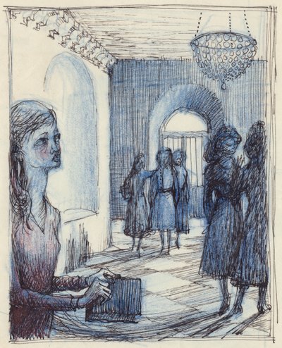 財布を持つ女性、c1952。 作： Shirley Markham