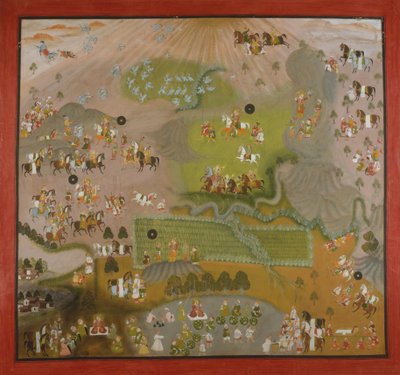 マハラナ ジャガット シン ホークスの鶴、日付は 1744 年。 作： Shiva and Dayal