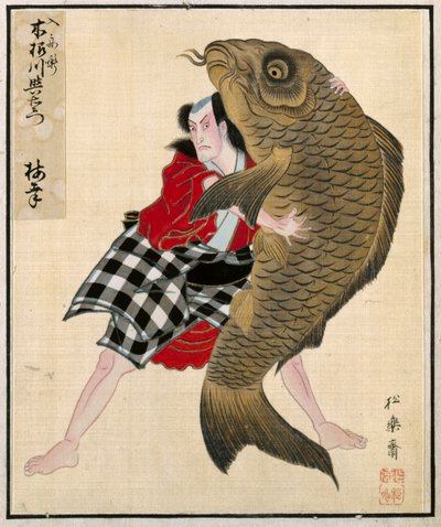 俳優の肖像画のアルバムからの葉、c。 1790～1810年。 作： Shorakusai