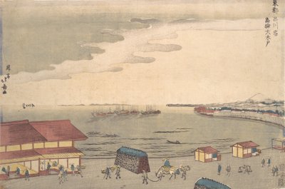 ヨーロッパの影響を示す海岸のシーン。 作： Shotei Hokuju