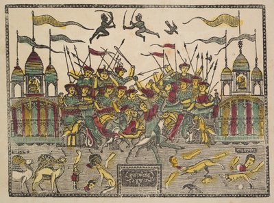 バトルシーン、1800年代。 作： Shri Gobinda Chandra Roy