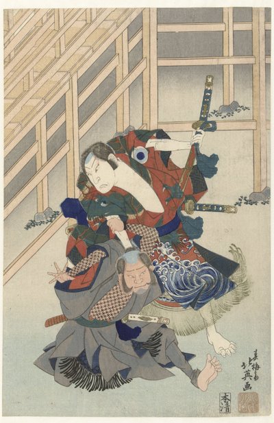 二人の格闘俳優 作： Shunbaisai Hokuei