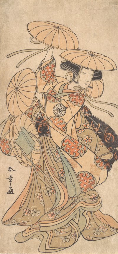 歌舞伎役者 中村富十郎 初代 女踊り役 , ca. 1777年。 作： Shunsho