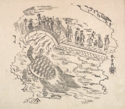 しなばず弁天開帳: しなばず寺の弁天を拝む儀式、18世紀。 作： Shunsho