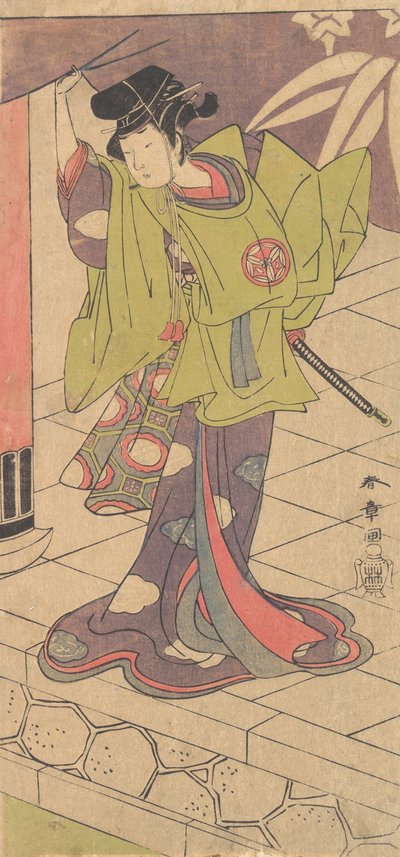 2代目月佐代役の山下金作、1770年2月。 作： Shunsho