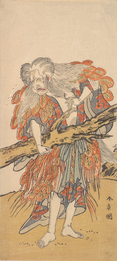 山姥役の五代目市川團十郎、1775年12月。 作： Shunsho