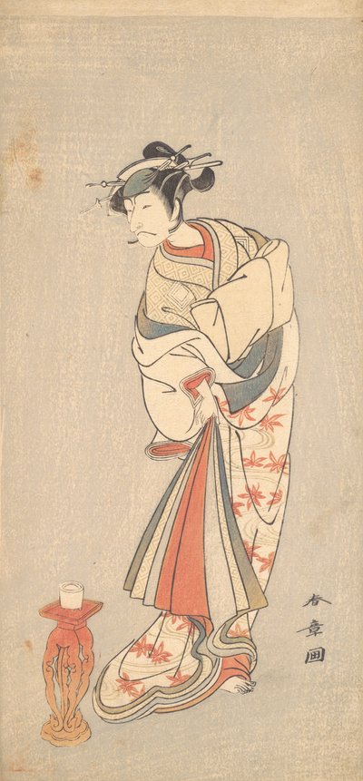 女役の俳優市川団十郎 5 世、1772 年。 作： Shunsho