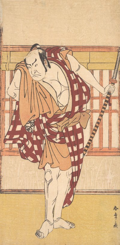 俳優の中村中蔵が京鶴役で出演。 1777年。 作： Shunsho