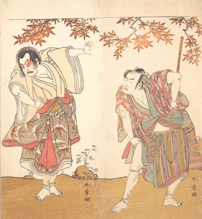 The Actors Ichimura Uzaemon and Arashi Sangoro, ca. 1773.    1162319   ja       japanese Successfully Translated  Original: Vogel Poli gola (title on object) Vogels (series title) Translat: Vogel Poli gola (title on object) Vogels (series title) 1364599 ja 作： Shunsho