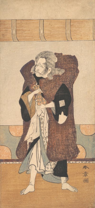 五代目市川團十郎の白髪の長い老人。 1773年。 作： Shunsho