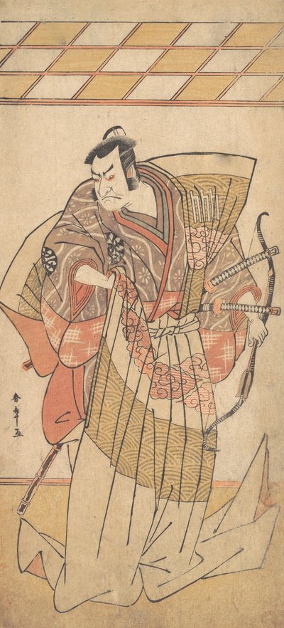 長袴で初の高位装束の中村仲蔵 1781年。 作： Shunsho