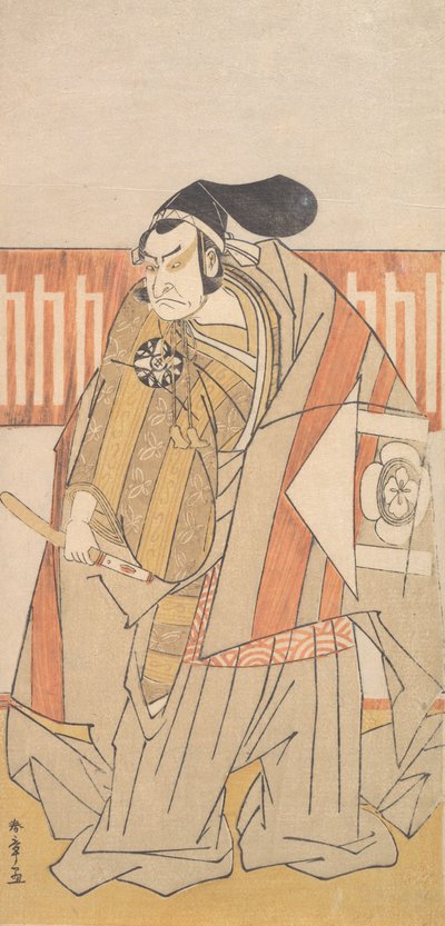 工藤祐経役の初代中村仲蔵、おそらく1775年。 作： Shunsho