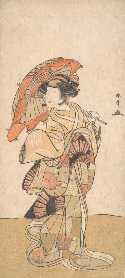 1778 年 10 月または 11 月の女性ダンサーとしての最初の中村富十郎。 作： Shunsho